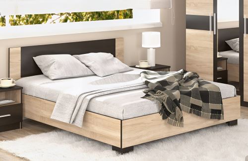 Postel VERONIKA 160x200 cm, dub sonoma a wenge