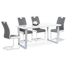 Jídelní židle DCL-406 GREY koženka šedá, boky bílé, chrom