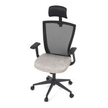 Kancelářská židle KA-V328 CRM látka tmavě béžová, síťovina černá, plast černý