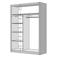 Skříň s posuvnými dveřmi MERINA 150 cm, bílá a černá (3)