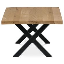 Konferenční stolek KS-F110X DUB, 110x70 cm, masiv dub, kov černý matný lak