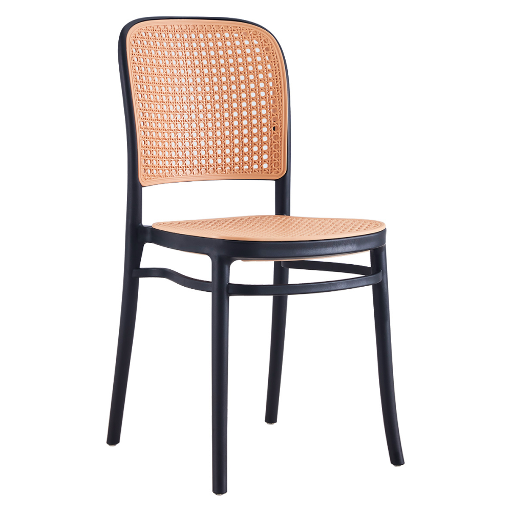 Stohovatelná židle LENITA plast černý a béžový