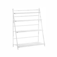 Skládací bambusový regál NEPEL TYP 2 bílý + dárek (4)
