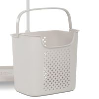 Stojan na šaty s košem na prádlo GD-186 BGE kov a plast bílý (6)