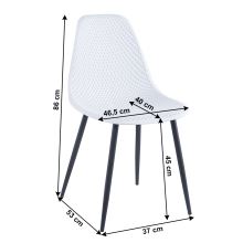Jídelní židle TEGRA TYP 2 plast bílý, kov černý