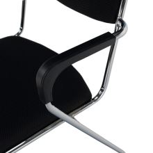 Konferenční židle DERYA NEW látka černá síťovaná, kov chrom