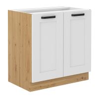Spodní skříňka, bílá/dub artisan, LULA 80 D 2F BB Spodní skříňka, bílá/dub artisan, LULA 80 D 2F BB