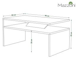 Konferenční stolek PRIMA 90x50 cm, lamino bílá mat a černá mat