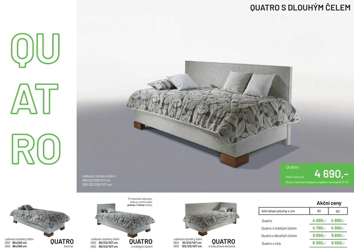 Postel top exclusive QUATRO výroba na zakázku, český výrobek