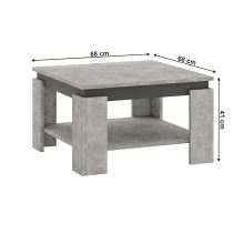 Konferenční stolek LEJSY 68x68 cm, lamino beton a grafit