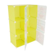Dětská modulární skříňka TEKIN kov a plast, barva zelená a dětský vzor
