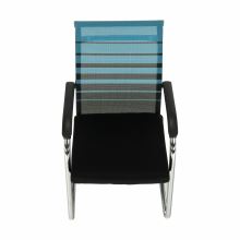 Konferenční židle ESIN síťovina modrá a černá, kov chrom