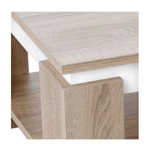 Konferenční stolek PIANI 90x60 cm, dub sonoma a bílá