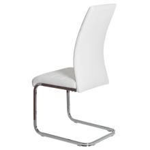 Jídelní židle DCL-408 WT ekokůže bílá, kov chrom lesk
