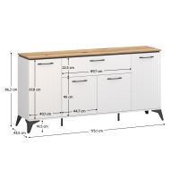 Komoda, bílá/dub evoke, VELIS 4D1S (5)