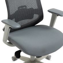 Kancelářská židle KA-V321 GREY látka šedá, síťovina černá, 4D područky