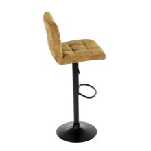 Barová židle AUB-827 YEL4 sametová látka žlutá, kov černý lak mat