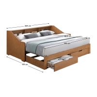 Rozkládací postel MONETA MDF a masiv, dub (4)