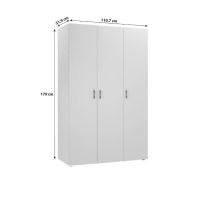 Šatní skříň 3D GALET 111 cm, matná bílá (2)