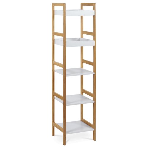 Regál DR-013-5 bambus a MDF bílá