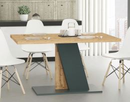 Jídelní stůl BRENES 138x90 cm, antracit a dub wotan