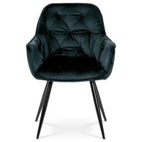 Designové jídelní křesílko DCH-421 BK4 sametová látka černá, kov černý lak mat (1)