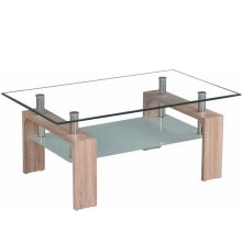 Konferenční stolek LIBOR new, dub sonoma, sklo čiré