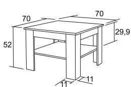 Konferenční stolek K128 Šimon 70×70 cm