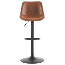 Barová židle AUB-714 BR ekokůže hnědá, kov černý lak mat
