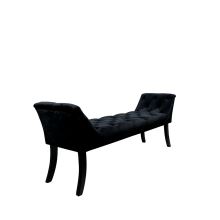 Designová lavice HEMY TYP 1 sametová látka Velvet černá, nohy dřevo černé