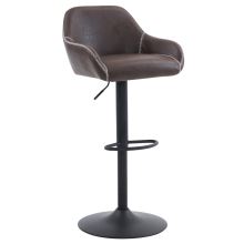 Barová židle AUB-716 BR3 látka hnědá v imitaci vintage kůže, kov černý lak mat