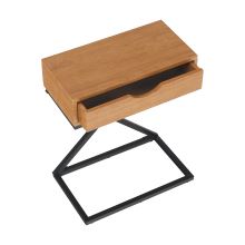 Příruční - noční stolek VIRED MDF fólie dub, kov černý lak