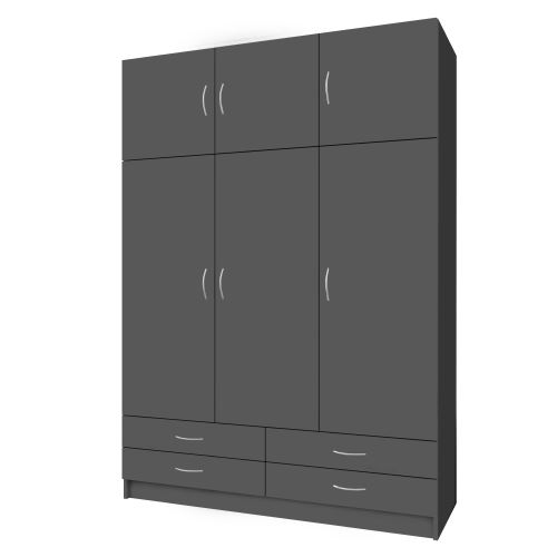 Šatní skříň GERI new 135 cm, lamino grafit