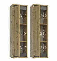 Obývací stěna OHIO 175 cm, dub artisan a grafit (7)