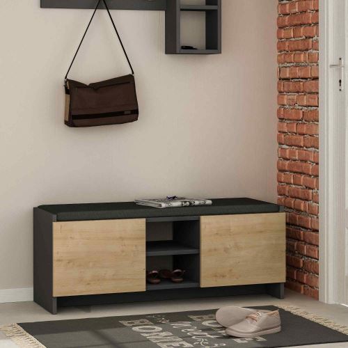 Botník DRACO 110 cm, lamino antracit a dub