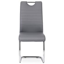 Jídelní židle DCL-418 GREY koženka šedá, chrom