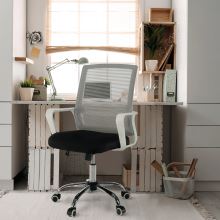 Kancelářská židle APOLO 2 new, síťovina šedá, látka černá, plast bílý, kov chrom