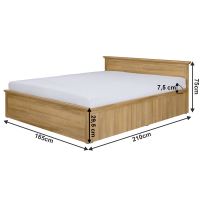 Postel 160x200 cm, MZ21, dub grand, LEON (1)