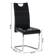 Jídelní židle ABIRA NEW ekokůže černá, kov chrom