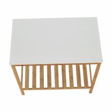 Konzolový stůl s policí SELENE TYP 5 bambus lakovaný přírodní, MDF barva bílá