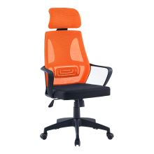 Kancelářská židle s podhlavníkem TAXIS NEW látka, síťovina, plast, oranžová a černá