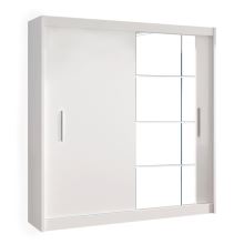 Skříň s posuvnými dveřmi a zrcadlem LOW 180 cm, bílá