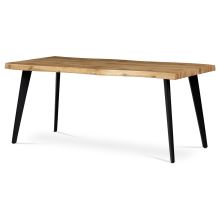 Jídelní stůl HT-880B OAK, 180x90 cm, MDF deska, 3D dekor divoký dub, kov černý lak mat