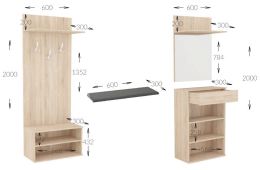 Předsíňová stěna ARMADI II, 120 cm, šedá činčila (6)