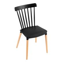 Jídelní židle ZOSIMA plast černý, masiv buk