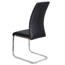 Jídelní židle DCL-408 BK ekokůže černá, kov chrom lesk
