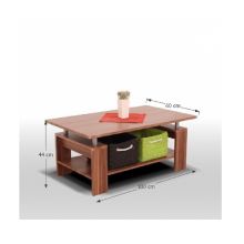 Konferenční stolek ROKO 100x60 cm, světlý ořech, kov stříbrný
