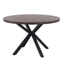 Jídelní stůl MEDOR průměr 120 cm, MDF dezén tmavý dub, kov černý lak