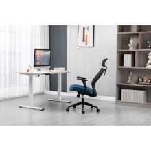 Kancelářská židle KA-V328 BLUE látka světle modrá, síťovina černá, plast černý