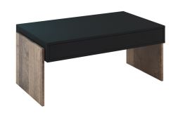 Konferenční stolek ZUBIA 100x60 cm, lamino černá matná a dub colonial grande